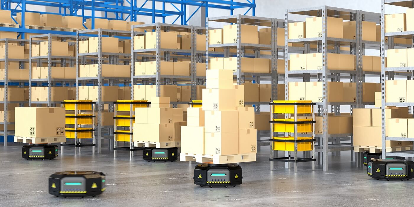 AGV using floor barcodes for navigation in a large warehouse AGV using floor barcodes for navigation in a large warehouse